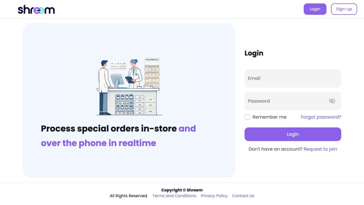 Shreem product interface